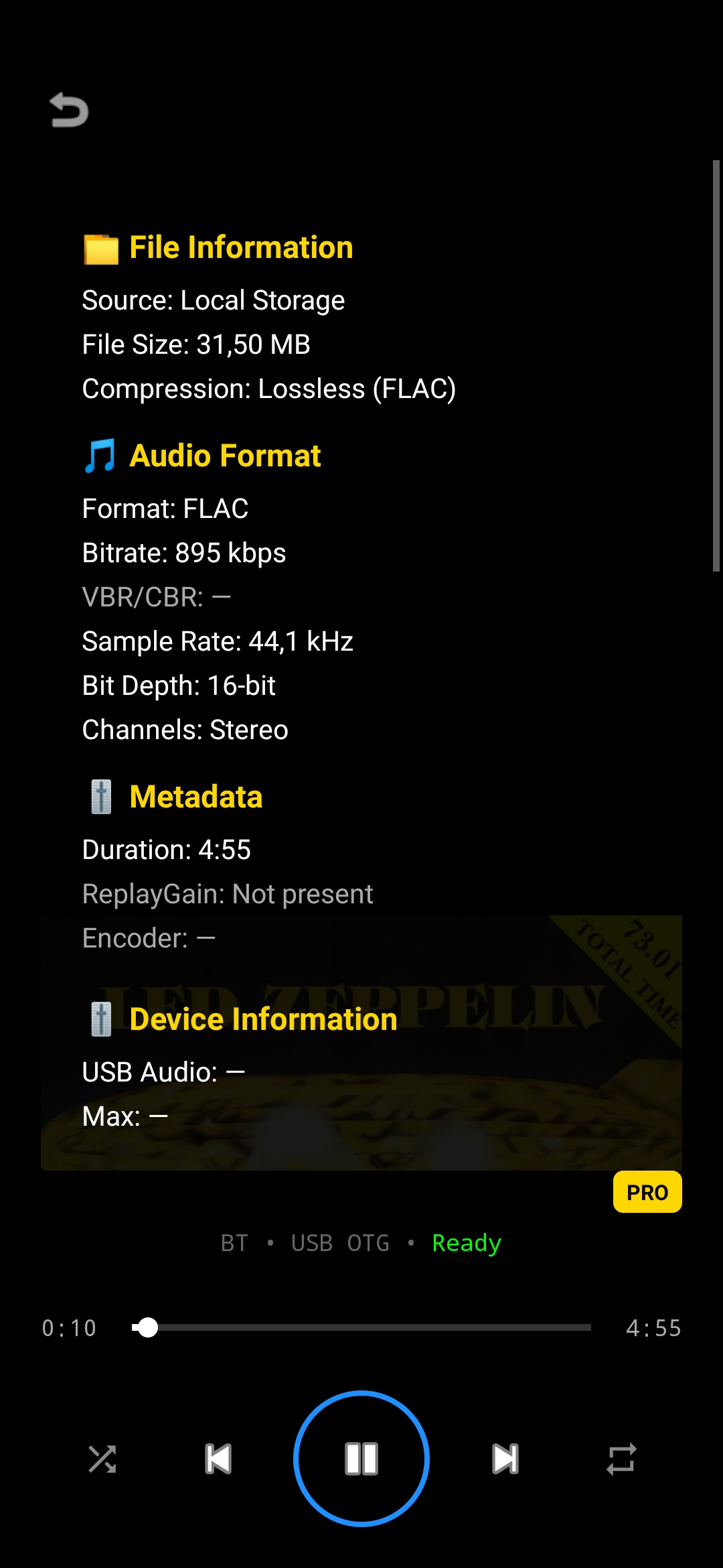 GenPlayer Audio File Info Details