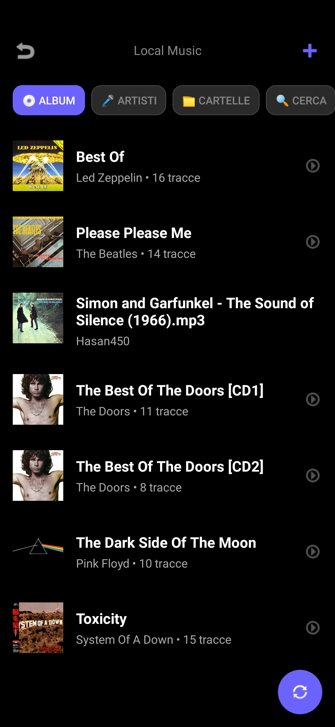 GenPlayer Music Library Albums