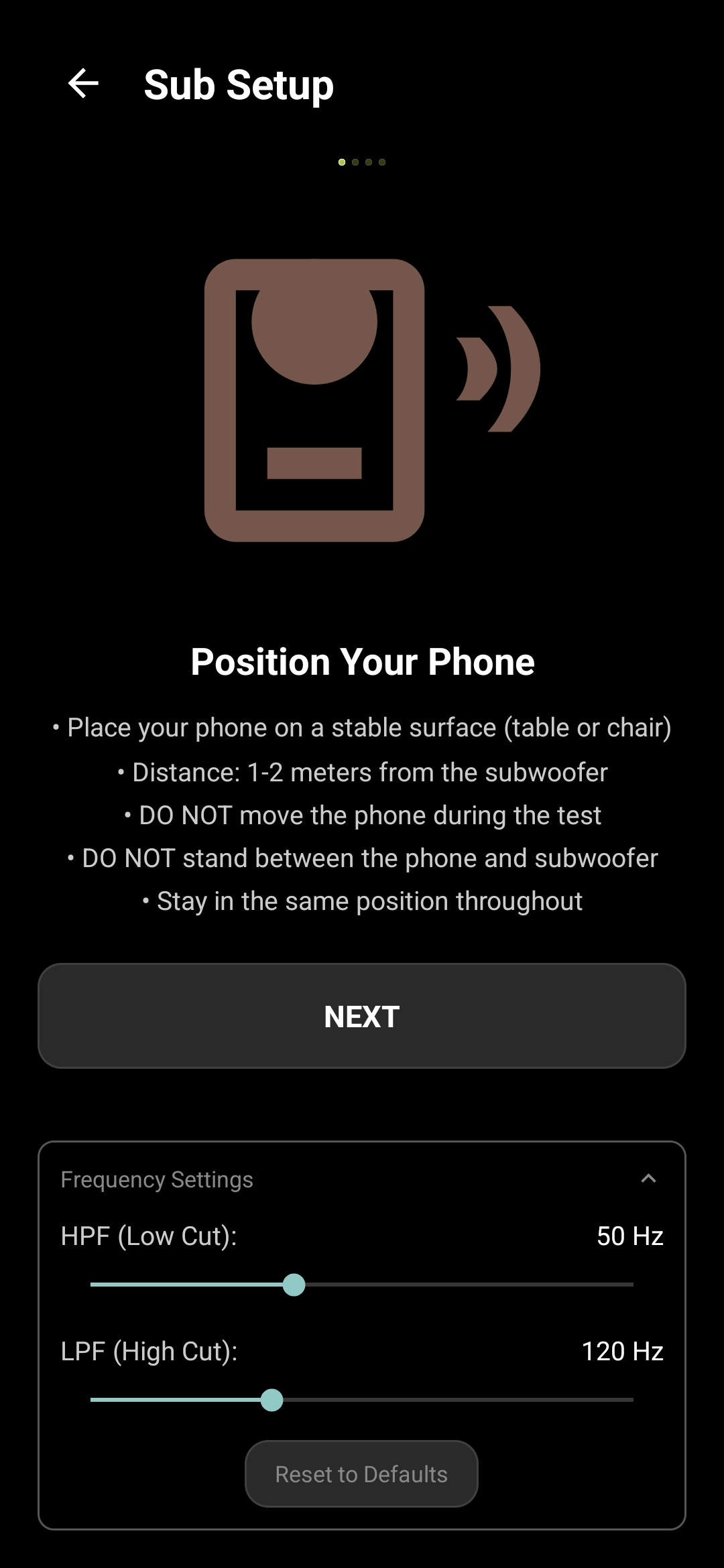GenPlayer Subwoofer Setup Phase Test